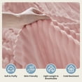 thumbnail image 2 of JUSTLET Fleece Throw Blanket for Sofa, Couch-Super Soft & Warm Bed Fluffy Throw, Lightweight Striped Cozy Bed Blanket All Season Use, Pink, 60"*80", 2 of 9