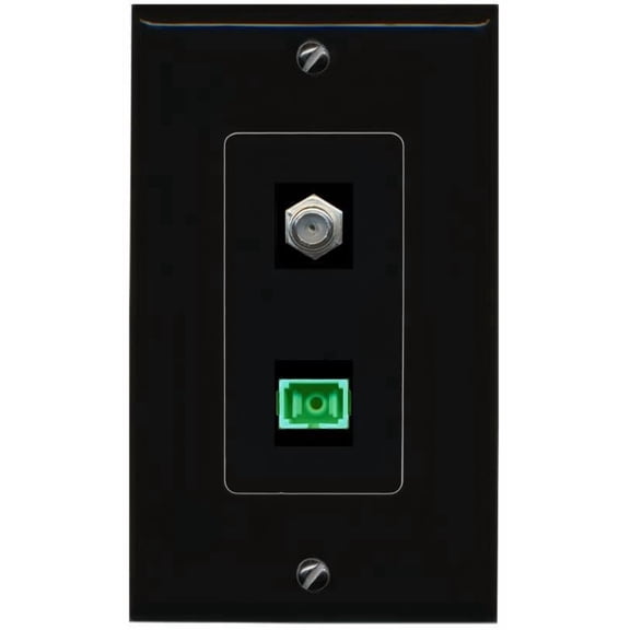 RiteAV Coax SC-APC-SX Wall Plate Decorative [Black]
