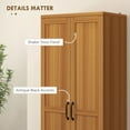 thumbnail image 6 of HOMCOM Kitchen Pantry, Freestanding 5-tier Storage Cabinet with 2 Adjustable Shelves for Dining Room, Living Room, Teak Wood Grain, 6 of 9