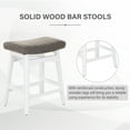 thumbnail image 6 of Summit Living 24 inch Wooden Counter Stools Set of 4, Saddle Backless Faux Leather Bar Stools for Kitchen, White & Gray, 6 of 10