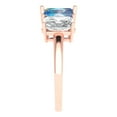 thumbnail image 3 of 4.0ct emerald cut blue moissanite 14k rose gold 3 stone Bridal Wedding Engagement Promise Anniversary Ring for Women size 4.75, 3 of 7
