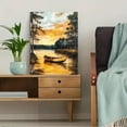 thumbnail image 5 of Sunset Lake Canoe Wall Art/Canvas Painting， Suitable for Living Room， Bedroom， Office， Dining Room， and Hallway Decoration., 5 of 8