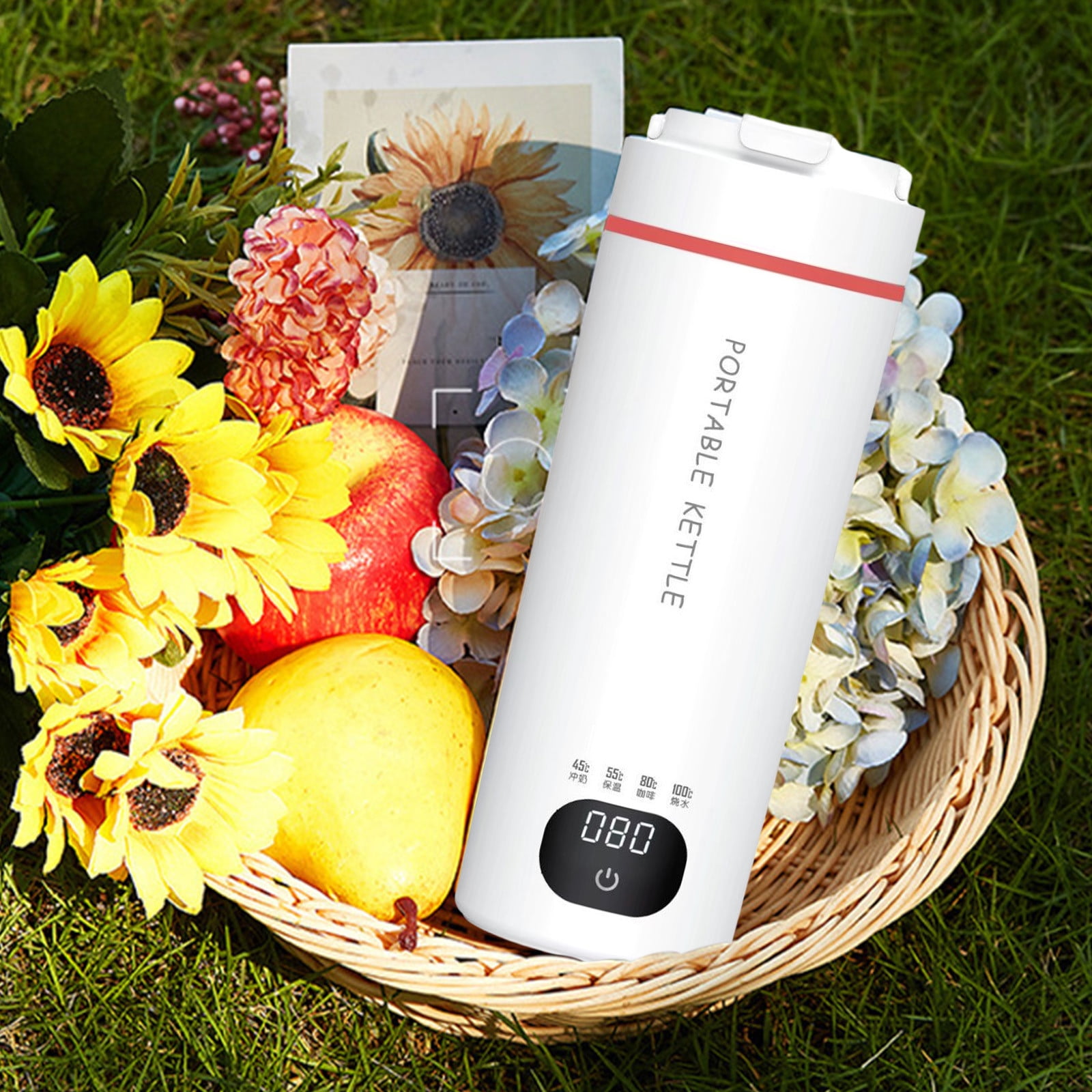 Travel Electric Kettle Small Mini Portable Hot Water kettle for Tea, Coffee, Milk, 4 Temperature Controls and LCD Display, 316 Stainless Steel and 500ml, Auto Shut Off & Boil Dry Protection