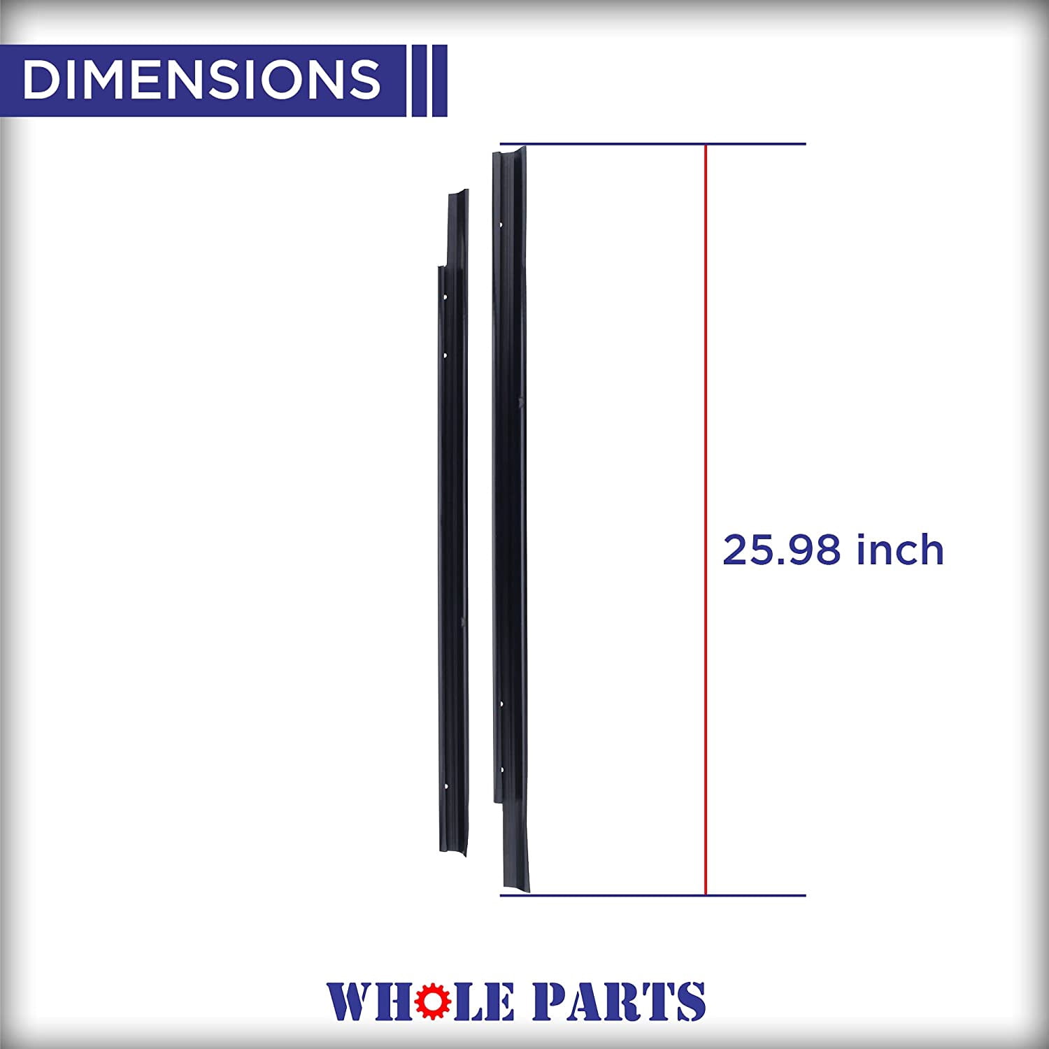 Whole Parts 00740617 Dishwasher Cabinet Side Seals/Trim Strip Kit - Replacement & Compatible With Some Bosch, Kenmore and Thermador Dishwashers