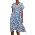 thumbnail image 1 of Robe d'Été Bohème pour Femmes Robe Imprimée Col Halter Sans Manches Robe de Plage Robe de Soleil Robe Midi, 1 of 4
