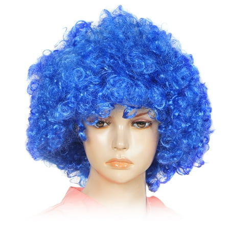 Unique Bargains Unique Bargains Halloween Plaits Curly Circus Party Wig Wild Blue Hairpiece for Lady