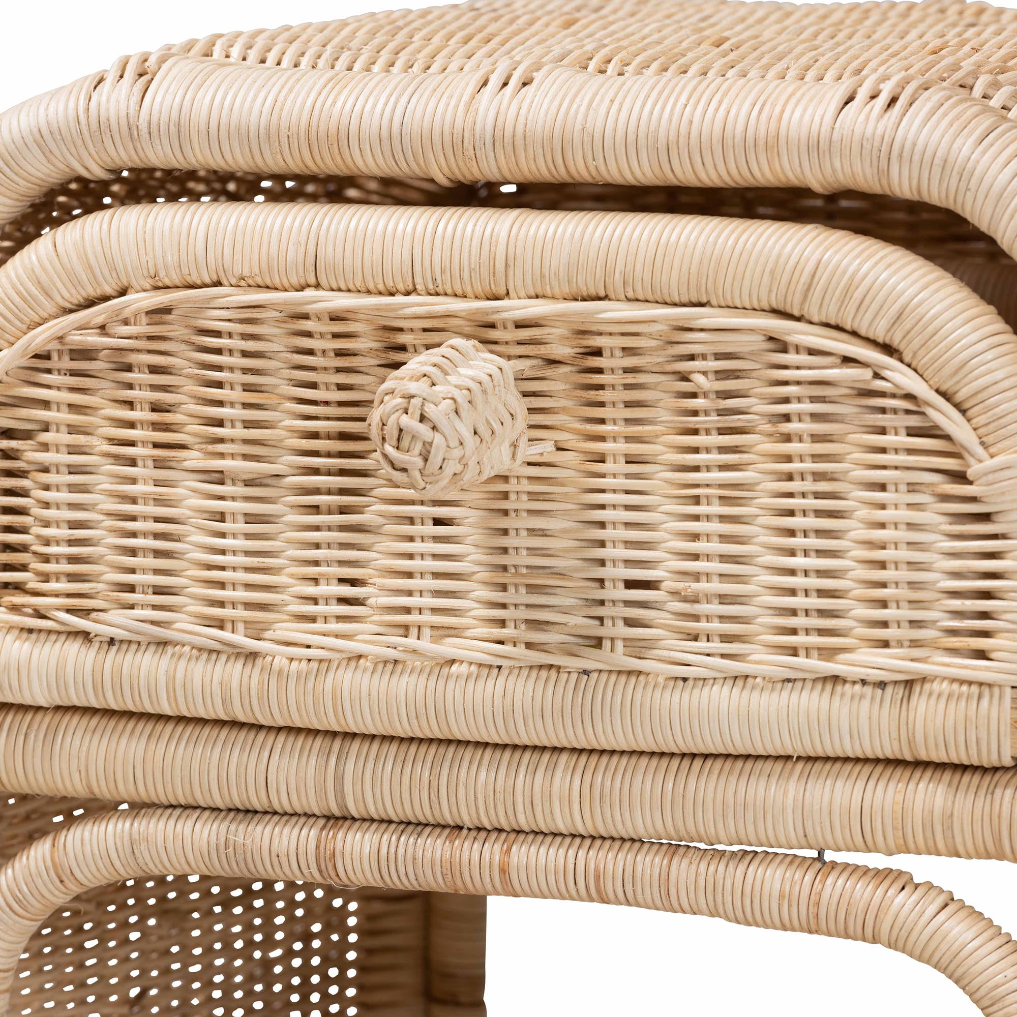 bali & pari Magni Rattan BOHO Nightstand, 1-Drawer, Natural Brown