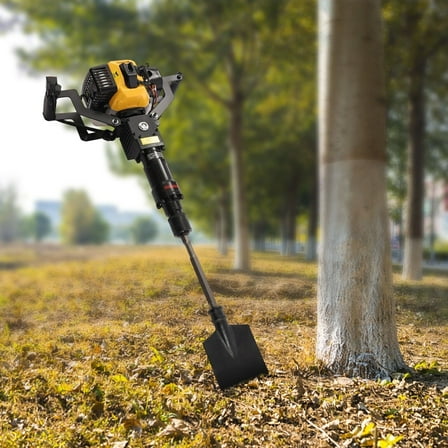 Portable Garden Tree Digger with 2-Stroke Engine – 1.3L Fuel Tank, Ergonomic Handle, and Shovel for Efficient Tree Root Cutting and Piling Projects