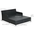 thumbnail image 3 of Outsunny Outdoor Rattan Double Lounge, 2-Person Wicker Daybed, Grey, 3 of 10