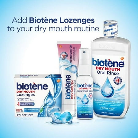 5 Pack Biotene Dry Mouth Lozenges for Fresh Breath, Refreshing Mint, 27 ct each