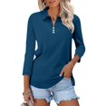 thumbnail image 1 of Blouse pour Femmes Mode Décontractée Manches 3/4 Col en V Blouse Douce et Confortable, 1 of 8