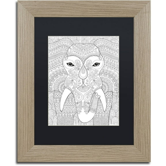 Trademark Fine Art "Animals 29" Canvas Art by Hello Angel, Black Matte, Birch Frame