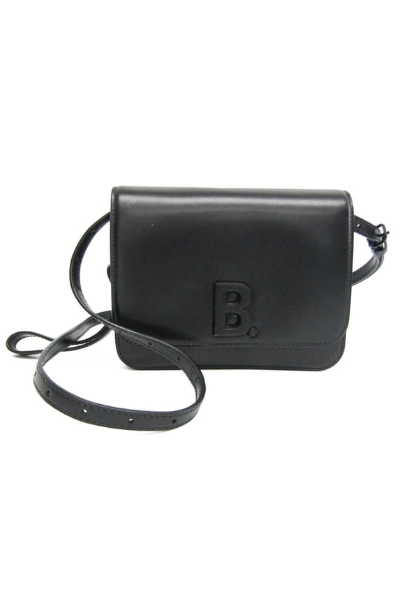 Pre-Owned Balenciaga B Logo 592898 Women's Leather Shoulder Bag Black (Good)