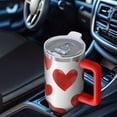 thumbnail image 6 of OBREWU Valentine's Day Heart Pattern Tumbler with Handle and Lid,Valentine's Day Heart Pattern 40oz Double Wall Vacuum Insulated Tumbler,Cups Gift for Women and Men, 6 of 7