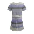 thumbnail image 4 of yoeyez A Line Dresses for Women Plus Sizes Women Summer Dresses with Pockets Striped T Shirt Dress Sleeveless Drawstring Dress Casual Tie Waist Sundress My Order History, 4 of 6