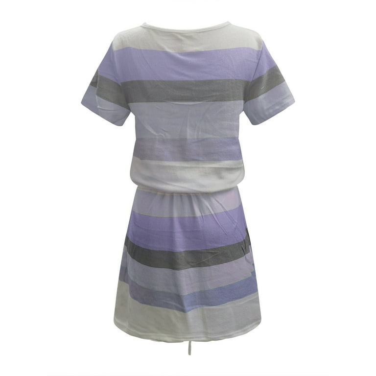 Summer Xqxayjr Casual Short Sleeve Striped Graduation Dress for Womens Under $10 Summer V Neck Drawstring Knee Length Short Mini T Shirt Dresses Elegant Dress - Walmart.com Summer Xqxayjr Casual Short Sleeve Striped Graduation Dress for Womens Under $10 Summer V Neck Drawstring Knee Length Short Mini T Shirt Dresses Elegant Dress - Walmart.com