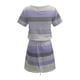 thumbnail image 5 of ICHUANYI Clearance Women Casual V-Neck Short Sleeve Bandage Stripe Printing Loose Dress(Purple, XL) ICHUANYI WER2023080914295, 5 of 6
