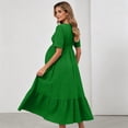 thumbnail image 4 of XiYing Robe d'Été, Robe de Maternité Unie à Manches Courtes à Volants pour Photographie de Soirée, Style Moulant à Col en V (P-2TG),, 4 of 7