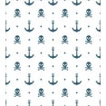 thumbnail image 3 of Ambesonne Ocean Duvet Cover Set, Anchors and Skulls Bones, 2-Calking, Navy Blue, 3 of 7