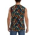 thumbnail image 4 of Fotbe Men's Retro Tape Print Men's Sleeveless Muscle Tank Tops Casual T-Shirts for Gym Workout Beach-3X-Large, 4 of 8