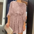 thumbnail image 2 of Vestido de fiesta con lentejuelas, cordones y manga larga para mujer - Poliéster, 2 of 5