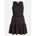thumbnail image 6 of Time and Tru Women's Smocked Sleeveless Mini Dress with Ruffle Trim, Sizes XS-XXXL, 6 of 6