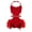 Red, variant on Girls Rhinestone Sleeveless Ballet Skirted Bodysuit Feather Jazz Latin Dance Performance Leotard Red 14