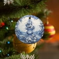 thumbnail image 3 of Ceramics Ornaments Classical Chinese Flower Double-Sided Printed 3" Ceramic Christmas Ornament Blue And White Tile China Decor Best Gifts for Christmas Funny Gifts for Women/Men, 3 of 8