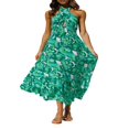 thumbnail image 1 of Women‘s Summer Crossover Halter Neck Sleeveless Plaid Cut Out Backless Flowy A Line Maxi Dress Pink XL, 1 of 7