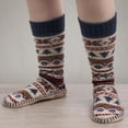 thumbnail image 4 of BambooMN Men's Knit Winter Gripper Slipper Socks - Blue Spruce - L/XL - 1 Pair, 4 of 6