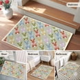 thumbnail image 5 of Entryway Rug 2'x3', Easter Small Rug for Kitchen Bathroom Door Mat Indoor Entrance, Watercolor Cartoon Rabbits Cute Bunny Animal Gray Green Non-Slip Area Rugs Floor Mats Carpet Front Door Rugs, 5 of 8