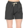 thumbnail image 5 of Women's Casual Stripe Elastic Waist Drawstring Pockets Lightweight Short Lounge Pants, 5 of 6