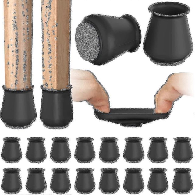 16pcs Chair Leg Floor Protectors, Silicone Covers To Protect Floors Felt Bottom Furniture Non Slip Protector Pads Caps