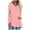 Pink, variant on WREESH Womens Fashion Plus Size Tunic Tops Solid Color T-Shirt Long Sleeves Blouse V-Neck Casual Tops Pullover Mint Green