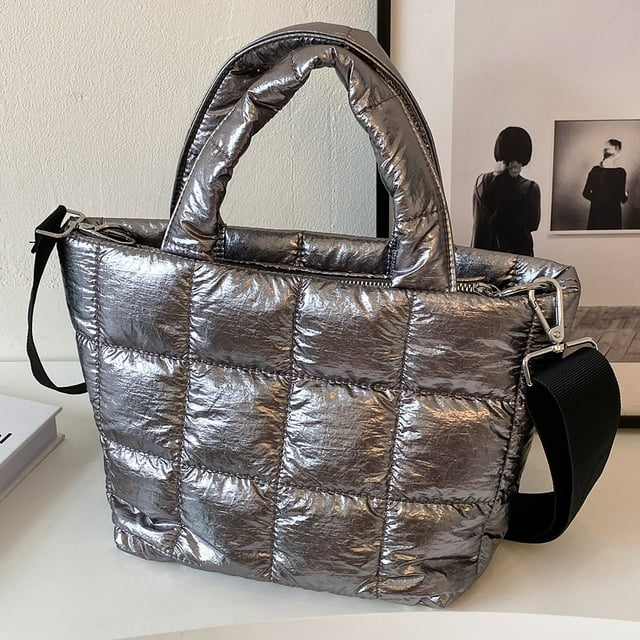 Sacs à Main pour Femmes Grande Capacité Sacs à Bandoulière Matelassés Mode Simple Portable Sangle Réglable Nylon Sacs à Main Féminins
