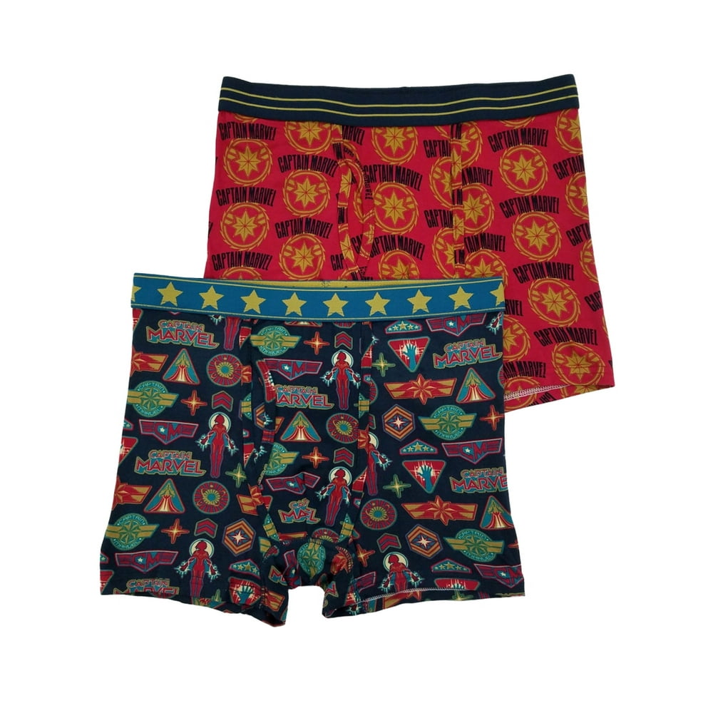 Marvel - Marvel Mens 2-Pack Navy Blue & Red Captain Marvel Underwear
