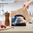 thumbnail image 6 of Sleep Cat with Moon Trees Napkin Holder for Table Clear Napkin Stand Paper Holder Acrylic Organizer Dispenser Napkins for Dinner Kitchen Restaurant Room, 6 of 8