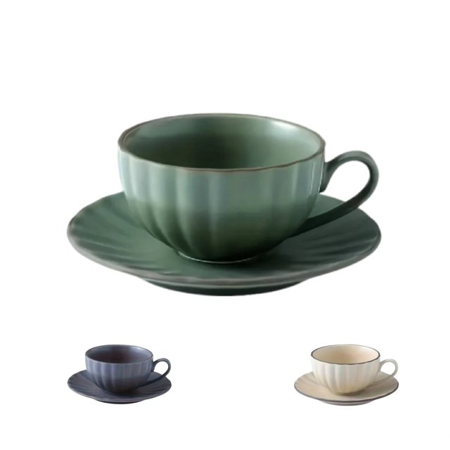 Espresso Cup Ceramic 7oz, Elegant, Dishwasher & Microwave Safe, Green