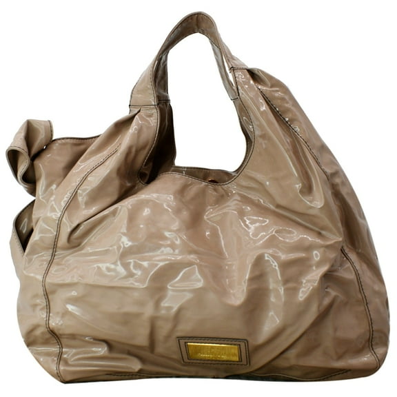 Pre-Owned VALENTINO Nuage Bow Patent Leather Tote Bag Nude