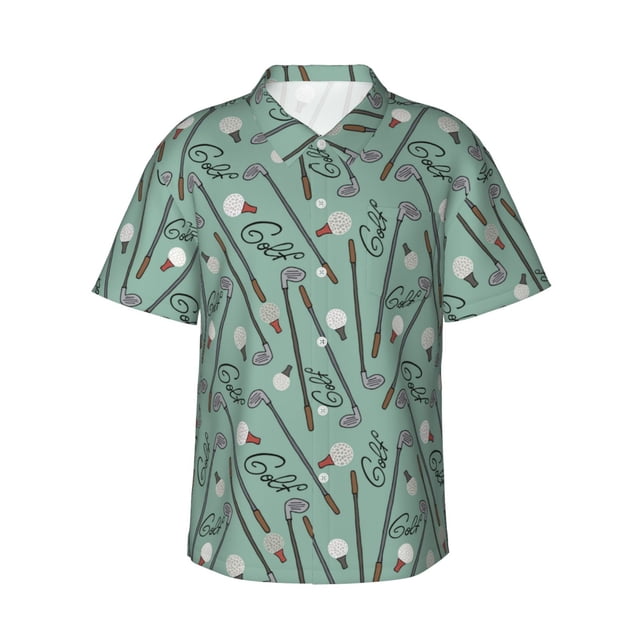 Fotbe golf equipment Camisa Hawaiana para Hombre Unisex – Camisa Casual de Verano con Botones de Manga Corta de Algodón y Lino,Large