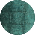 thumbnail image 1 of Ahgly Company Indoor Round Oriental Turquoise Blue Industrial Area Rugs, 3' Round, 1 of 4