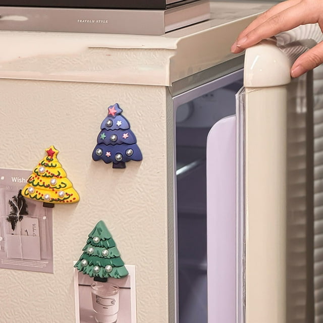 LSLJS Christmas Refrigerator Sticker Decoration Tree DIY Strong Suction Soft Magnetic Christmas Eve Three-dimensional Magnetic Suction Sticker Christmas Party Decorations