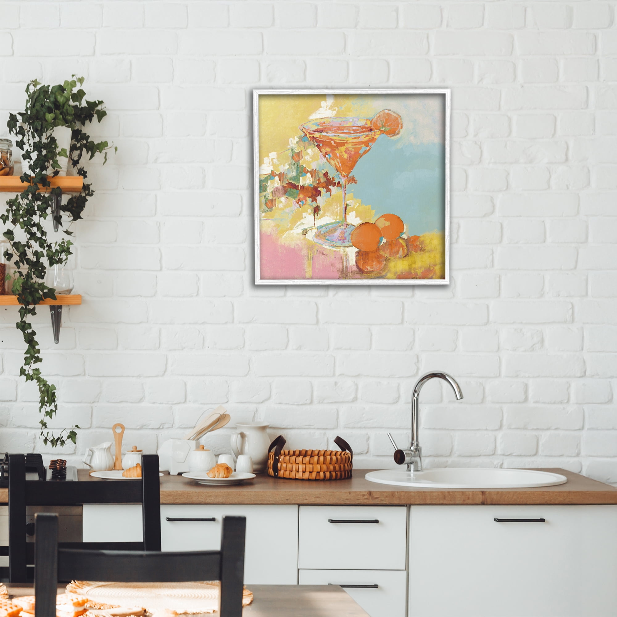 Stupell Industries Summer Citrus Martini White Framed Giclee Art, design by Jane Slivka