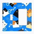 thumbnail image 2 of Metal Light Switch Plate Outlet Cover (Cat Fishbone Blue - Single Toggle Single Rocker), 2 of 2
