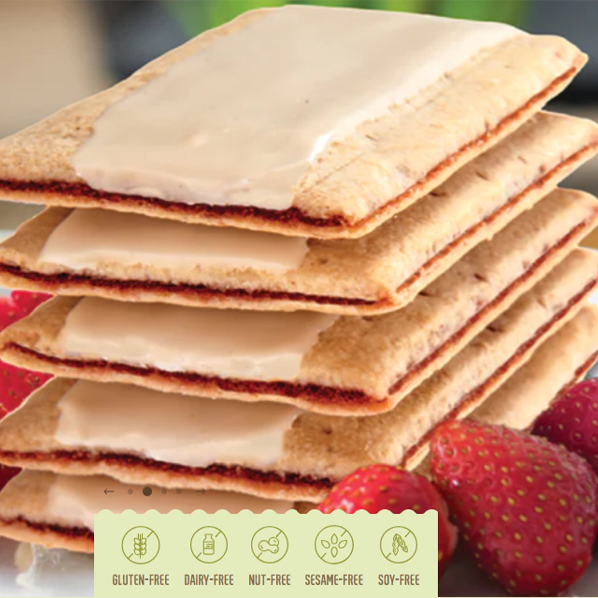 (3 pack) Katz Gluten Free Strawberry Toaster Pastries, Breakfast Foods, Shelf-Stable, Gluten Free, Nut Free, Kosher (1 Pack, 8.0 Ounce Each)