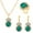 Green, variant on CILENON Water Drop Jewelry Set Personalized Fashion Colorful Water Diamond Necklace Earrings Ring Set Bridal Jewelry One Size
