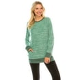 thumbnail image 2 of Haute Edition Women's Heather Contrast Slouchy Cozy Pocket Sweatshirt Tunic, 2 of 6