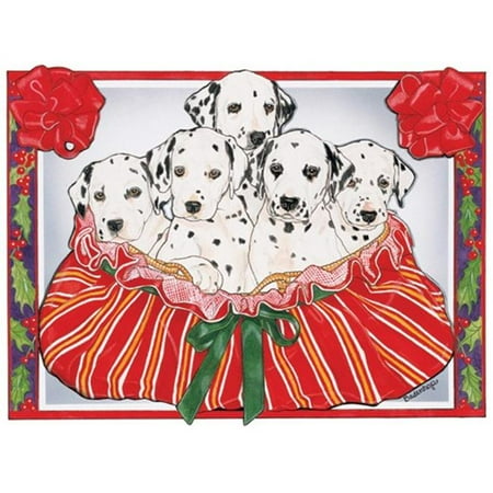 Christmas Gift Card Basket Ideas Pipsqueak Productions C490 Dalmatians in a Basket Christmas Boxed Cards - Pack of 10 ()