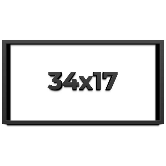 34x17 Shadow Box Frame Black | 1 inches Deep Real Wood Contemporary Shadowbox Display Frame | UV