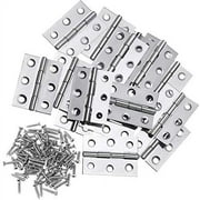 Boao 16 Pieces Stainless Steel Folding Butt Hinges Home Furniture Hardware Door Hinge with 96 Pieces Stainless Steel Screws